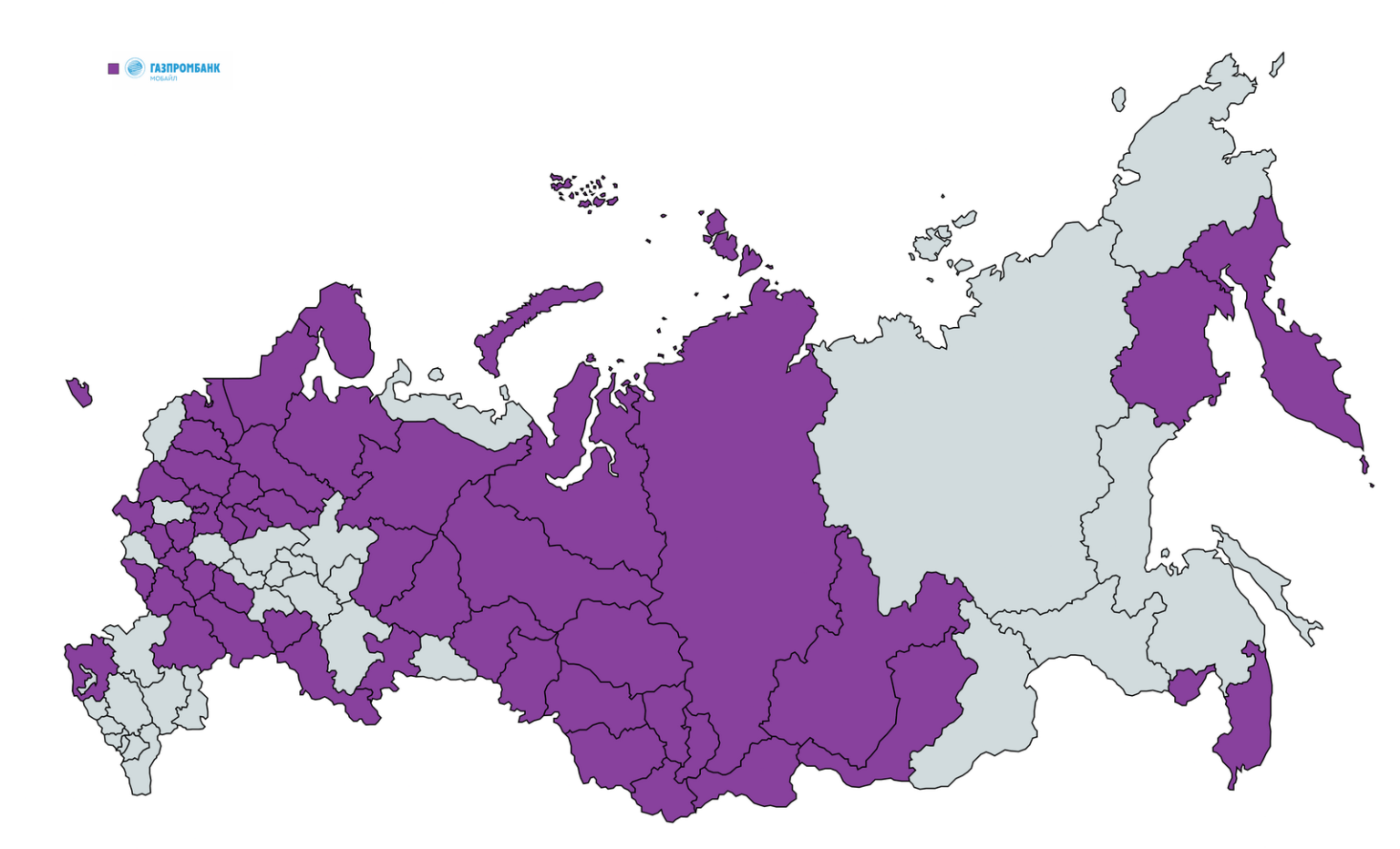 Карта покрытия газпромбанк мобайл